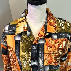 TRUST oriental print men’s shirt size XL